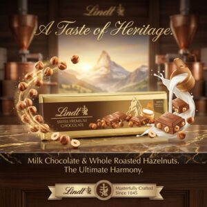 Lindt Swiss Premium Milk Chocolate Hazelnut, 300g Box