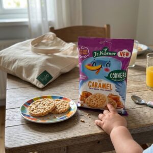Jr. Korner Corners Crispbreads for Kids, Caramel Flavor, 30g