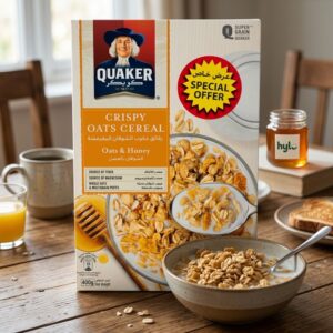 Quaker Crispy Oats Cereal, Oats & Honey, 400g
