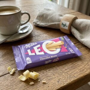 Milka LEO White Chocolate Wafer Bar, 33.3g