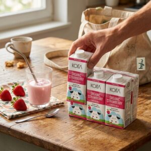 Koita Organic Strawberry Low Fat Milk, 3x200ml