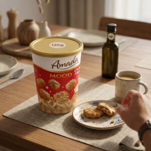 Amada MOOD Caramel Macchiato Biscuits, 135g Canister