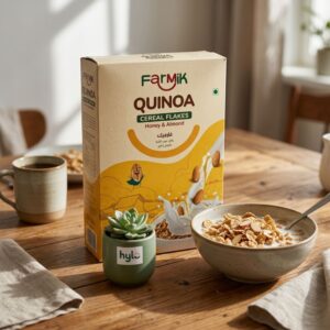 Farmik Quinoa Cereal Flakes Honey & Almond, 350g Box