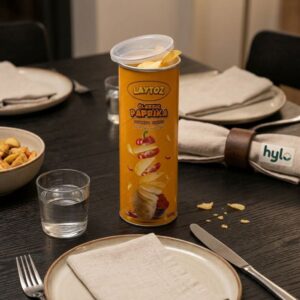 Laytoz Classic Paprika Potato Chips, 100g Canister