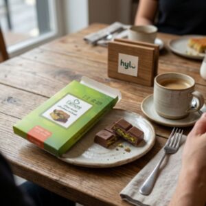l'amore Dubai Kunafa Chocolate with Pistachios, 100g