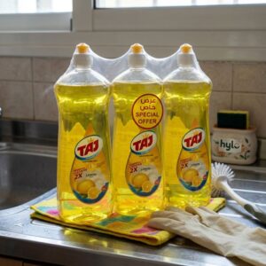 TAJ Concentrated Dishwashing Liquid 2X Lemon, 3x1Lt