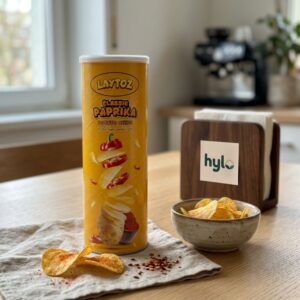 Laytoz Classic Paprika Potato Chips, 100g Canister