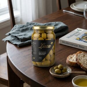 Luca Whole Natural Green Olives, 360g Jar