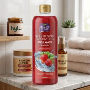 Beauty Clinic Brightening Exfoliating Body Wash with Strawberry Extract, 1000ml
