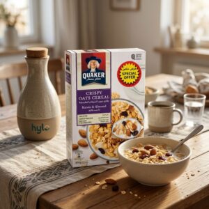 Quaker Crispy Oats Cereal, Raisin & Almond, 400g
