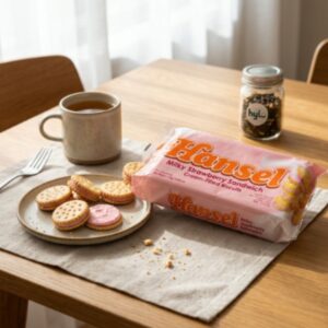Hansel Milky Strawberry Sandwich Cream-Filled Biscuits, 310g