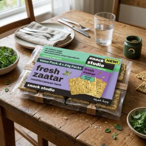 Snack Studio Savoury Squares Fresh Zaatar Mediterranean Herb, 8x24g