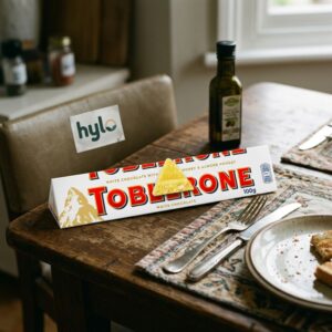 Toblerone White Chocolate with Honey & Almond Nougat, 100g