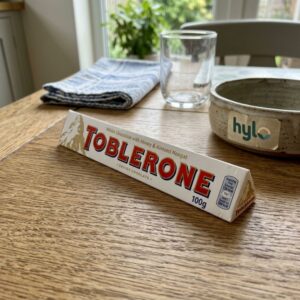 Toblerone White Chocolate with Honey & Almond Nougat, 100g