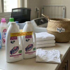 Vanish Crystal White Fabric Stain Remover Without Chlorine Bleach, 2x1L Value Pack