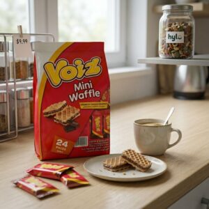 Voiz Mini Waffle Crunch Choco Crispies, 24 Pieces 480g