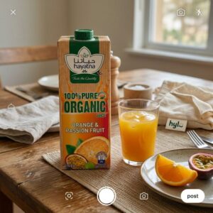 Hayatna Organic Orange & Passion Fruit Juice, 1L Carton