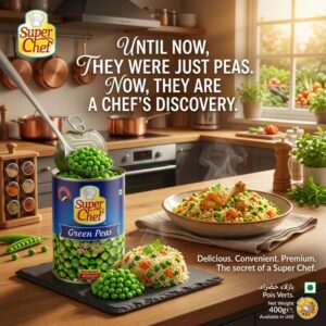 Super Chef Green Peas, 400g Can