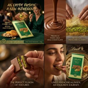 Lindt Pistachio Kunafa Milk Chocolate, 150g Bar