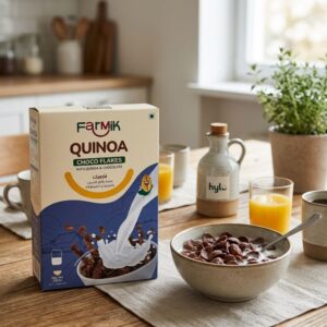 Farmik Quinoa Choco Flakes, 250g Box