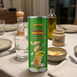 Laytoz Sour Cream & Onion Potato Chips, 100g Canister