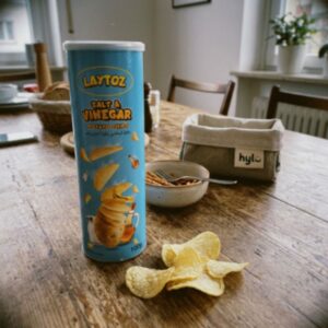 Laytoz Salt & Vinegar Potato Chips, 100g Canister