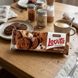 Roshen Lovita Classic Cookies Dark Cocoa, 150g