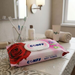 Confy Rose Wet Towels, 100 pcs