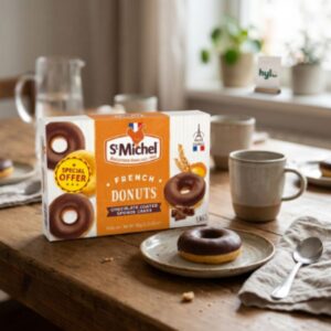 St Michel French Donuts Chocolate Coated Sponge Cake, 180g