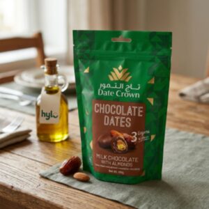 Date Crown Milk Chocolate Dates with Almonds, 100g