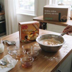 Fresho Cream Caramel Vanilla Flavour Dessert Mix with Caramel Topping, 70g