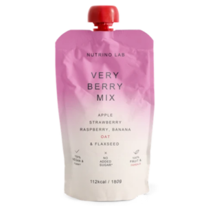 Nutrino Lab Very Berry Mix of Apple, Strawberry, Raspberry, Banana Oat & Flaxseed No Added Sugar, 180g Nutrino Lab Very Berry Mix of Apple, Strawberry, Raspberry, Banana Oat & Flaxseed No Added Sugar, 180g