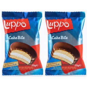 Luppo Cake Bite Milk Chocolate Coated with Marshmallow, 2x25g Luppo Cake Bite Milk Chocolate Coated with Marshmallow, 2x25g
