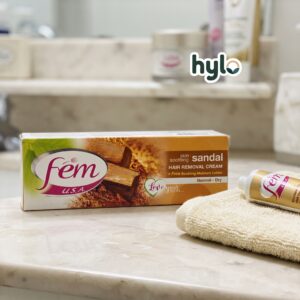 Fem Skin Soothing Sandal Hair Removal Cream, 120g