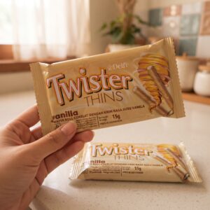Delfi Twister Thins Vanilla Wafer Roll, 2x15g