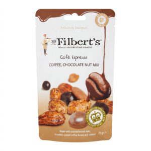 Mr Filbert's Cafe Espresso Coffee Chocolate Nut Mix, 75g Mr Filbert's Cafe Espresso Coffee Chocolate Nut Mix, 75g
