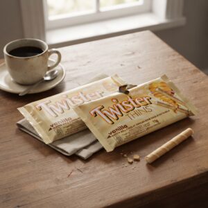 Delfi Twister Thins Vanilla Wafer Roll, 2x15g