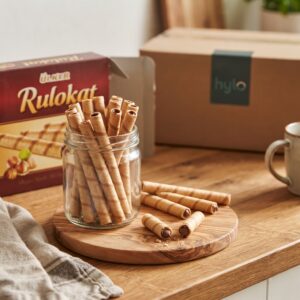 Ulker Rulokat Hazelnut Cream Wafer Roll, 24 x 24g
