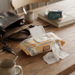 D'EX Premium Chamomile And Tea Wet Wipes, 100 Wipes
