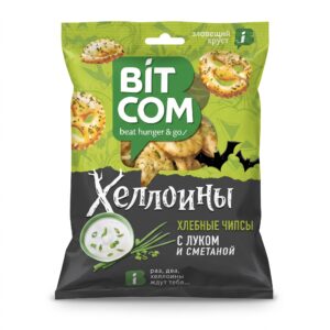 Bitcom Helloiny Onion and Sour Cream Bread Chips, 150g Bitcom Helloiny Onion and Sour Cream Bread Chips, 150g