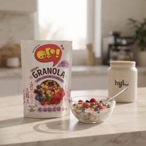 Ogo Crispy Granola With Raspberry and Blueberry, 300g