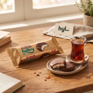 Ulker Halley Chocolate Coated Sandwich Biscuits with Marshmallow, 10x30g