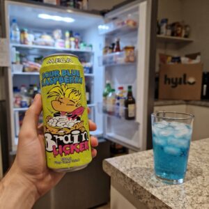 Mega Brain Licker Sour Blue Raspberry Fizzy Candy Drink, 500ml