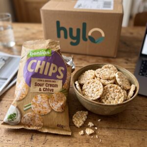 Benlian Sour Cream and Chive Corn and Brown Rice Chips, 60g