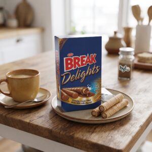 Tiffany Break Delights Crunchy Cream Filled Wafer Rolls with Chocolate, 12x21g